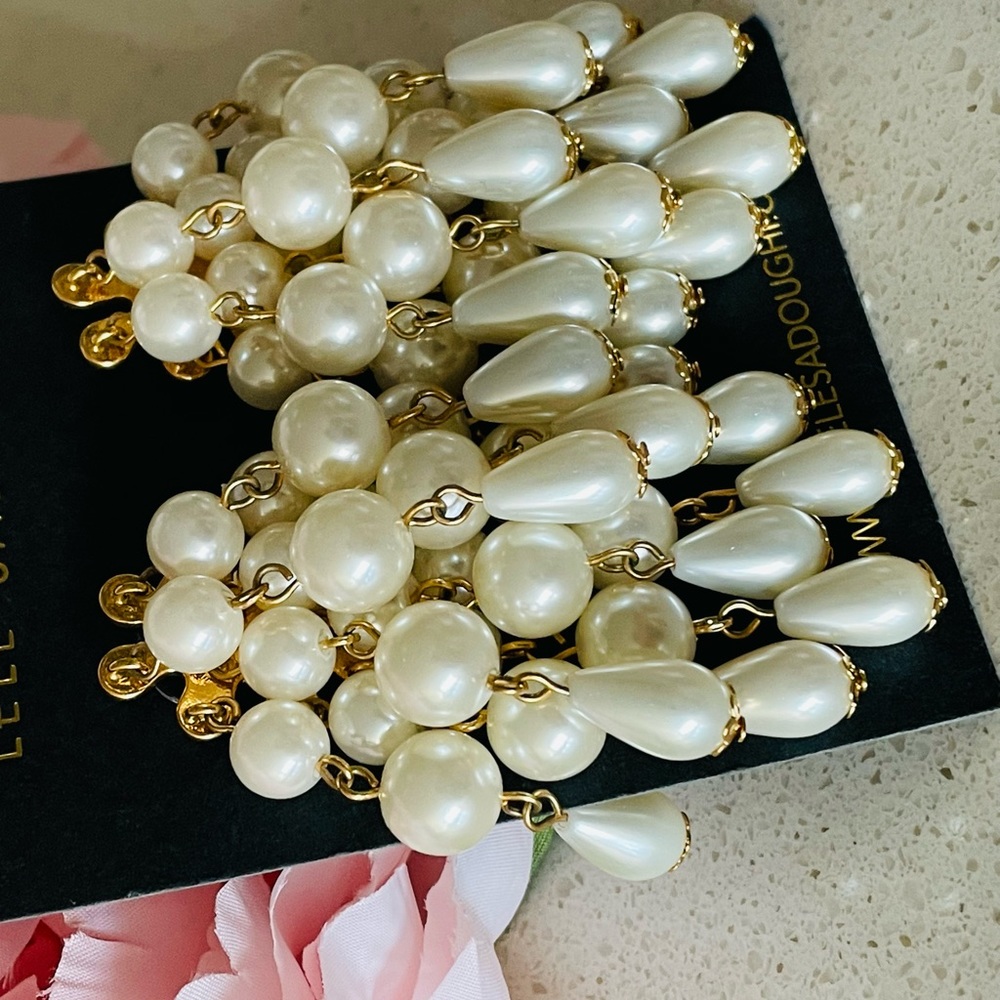 Lele Sadoughi Pearl Cluster 14k Gold-Plated Earrings | Color: Pearl & Gold